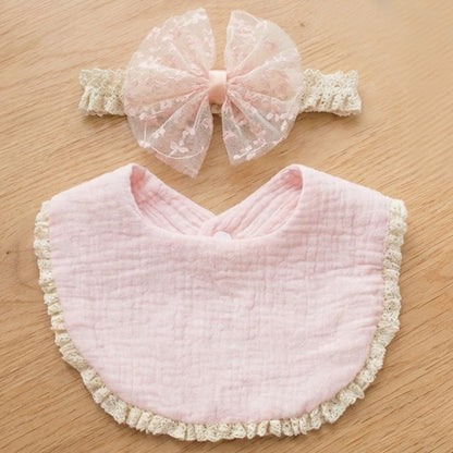 Baby Cotton Bib and Headband Set