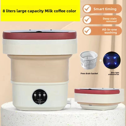 Foldable Portable 8L Washing Machine for Dormitory Baby Clothes