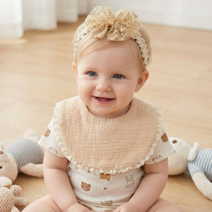 Baby Cotton Bib and Headband Set