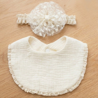 Baby Cotton Bib and Headband Set