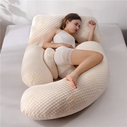 U-shaped pregnant woman pillow for supporting the waist and allowing side sleeping