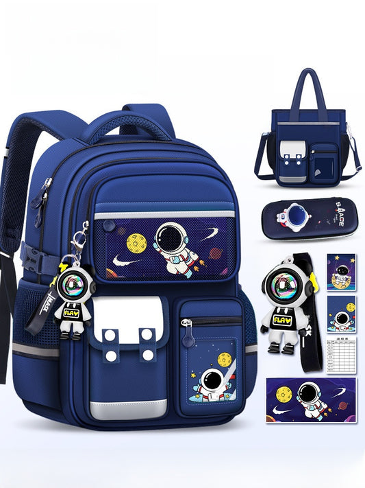 Boys Ergonomic School Backpack with Spine Protection